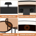 Load image into Gallery viewer, aboxoo Nesting Coffee Table Set of 2, Small Round Glass Nesting Tables for Living Room Bedroom, Accent Tea Table with Metal Frame Modern Industrial Simple