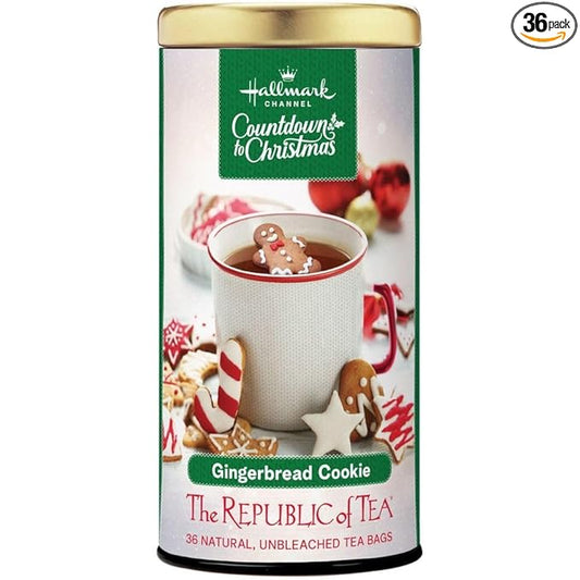 The Republic of Tea Hallmark Countdown to Christmas Gingerbread Cookie Herbal Tea, 36 Tea Bags
