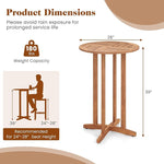 Load image into Gallery viewer, Tangkula Outdoor Acacia Wood Bar Table, 39" Patio Bar Height Round Table with Slatted Tabletop, High Top Bistro Dining Table, Pub Height Round Table for Garden, Deck, Porch and Yard
