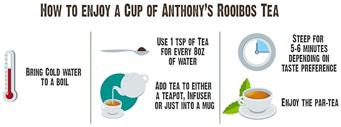 Anthony's Organic Red Rooibos Loose Leaf Tea, 1 lb, Gluten Free, Non GMO, Non Irradiated, Keto Friendly