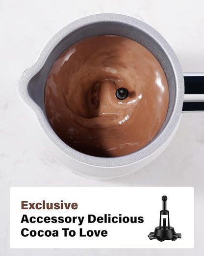 4-in-1 Electric Milk Frother and Steamer with Auto Temperature Control, Warm & Cold Foam Maker, Fast Frother for Coffee, Latte, Hot Chocolate, Cappuccino, Macchiato, White