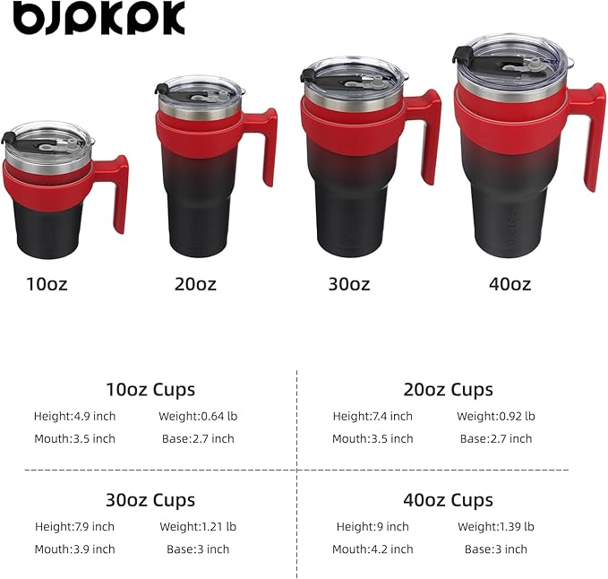 BJPKPK 40oz Stainless Steel Double Wall Insulated Tumbler With Handle And Straw Lid,Blood Moon