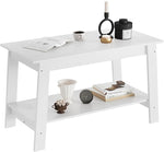 Load image into Gallery viewer, 31.5 Inch Coffee Table with 2-Tier Storage – Modern Industrial Farmhouse Coffee Table for Living Room, Compact Durable MDF &amp; Particle Board, Easy Assembly, Black Center Table for Living Room or Office