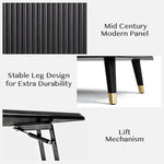Load image into Gallery viewer, Lift Top Coffee Table with Storage Shelf &amp; Hidden Compartment, Mid Century Modern Fluted Rectangle Dining Table for Living Room, Home Office,Black