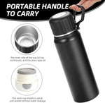 Load image into Gallery viewer, 750ml/27 OZ Coffee Thermo with 3 cups, Insulated Water Bottle, Stainless Steel Vacuum Flask Set for Hot and Cold Drinks, Gifts Box