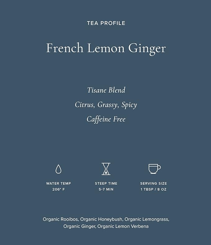 Art of Tea | French Lemon Ginger | 12 Count Eco Friendly Premium Quality Pyramid Tea Bags Sampler Box |Naturally Decaffeinated
