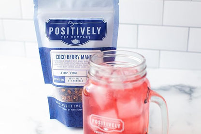 Organic Positively Tea Company, Coco Berry Mango, Herbal Tea, Loose Leaf, 16 Ounce