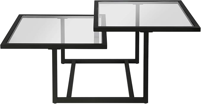 Henn&Hart 43" Wide Square Coffee Table in Blackened Bronze, Modern coffee tables for living room, studio apartment essentials