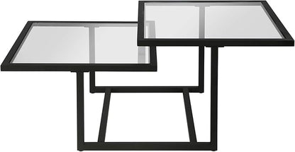 Henn&Hart 43" Wide Square Coffee Table in Blackened Bronze, Modern coffee tables for living room, studio apartment essentials