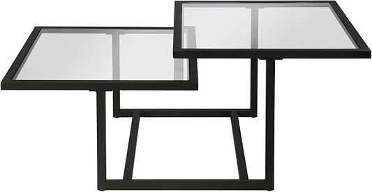 Henn&Hart 43" Wide Square Coffee Table in Blackened Bronze, Modern coffee tables for living room, studio apartment essentials