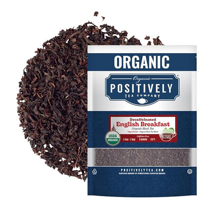 Organic Positively Tea Company, Decaf English Breakfast Black Tea, Loose Leaf, 16 Ounce