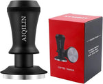 Load image into Gallery viewer, Espresso Tamper, Constant 30lb Coffee Tamper with double Calibrated Spring Loaded, Stainless Steel double spring loaded Coffee Tamper Fits for All Portafilters- Flat Base (58mm, BLACK)