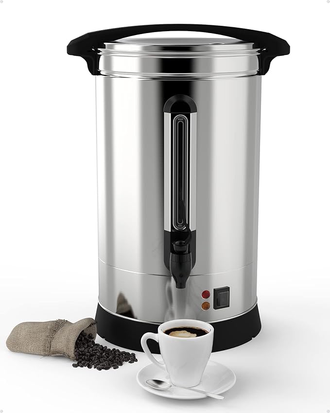Garvee 120 Cup Commercial Coffee Maker, Food Grade Stainless Steel Large Capacity Coffee Urn Perfect for Church, Meeting rooms, Lounges, and Other Large Gatherings-18 L