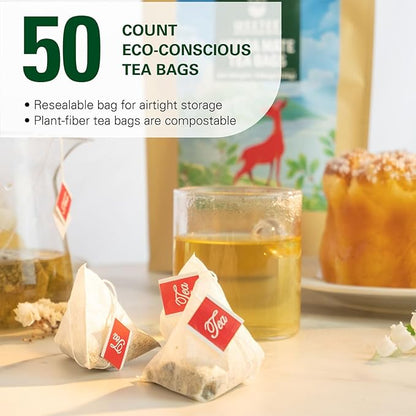 WT WEETEE Yerba Mate Tea Bag, Unsmoked Yerba Mate 50 Teabags From Argentina, Rich In Antioxidants, Plant Nutrients, Perfect Coffee Replacement