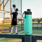 Load image into Gallery viewer, koodee Water Bottle for School-16 oz Stainless Steel Triple Wall Vacuum Insulated Water Bottle for Girls, Wide Mouth Bottle with Leakproof Spout Lid (Teal)