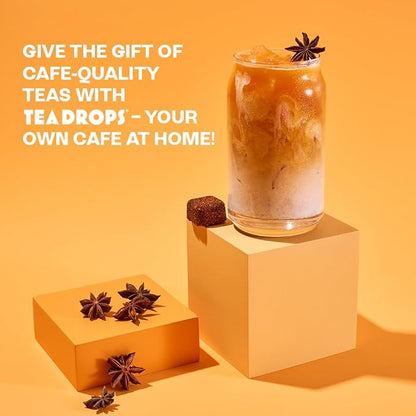 Tea Drops 30 Bulk Pack Thai Tea Bagless Tea - Loose Leaf, Lightly Sweetened, On-The-Go. Plastic-Free Tea - Iced or Hot