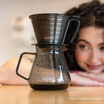 Load image into Gallery viewer, Ethoz® Pour Over Coffee Maker – Sustainable Stainless Steel Pour Over with Built-In Reusable Filter, Flat/Convex Bottom for Even Extraction, Eco-Friendly Design, Precision Anywhere Brewing