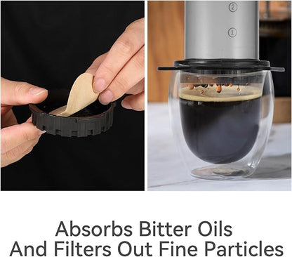 600pcs XL Replacement Coffee Filter Paper, Natural Round Coffee Filter Disposable Paper Filters Compatible with Aeropress Coffee Makers and Espresso-Style Coffee Maker