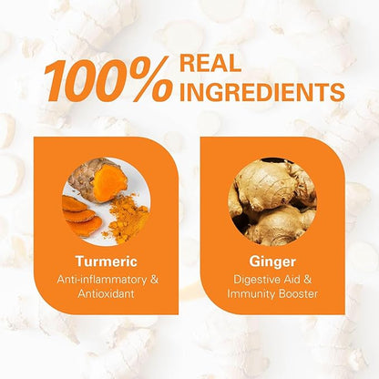 WT WEETEE Turmeric Ginger Tea Bags, 100% Pure Turmeric and Ginger Root Herbal Blend Savory & Spicy, Natural Caffeine-free Spice Tea
