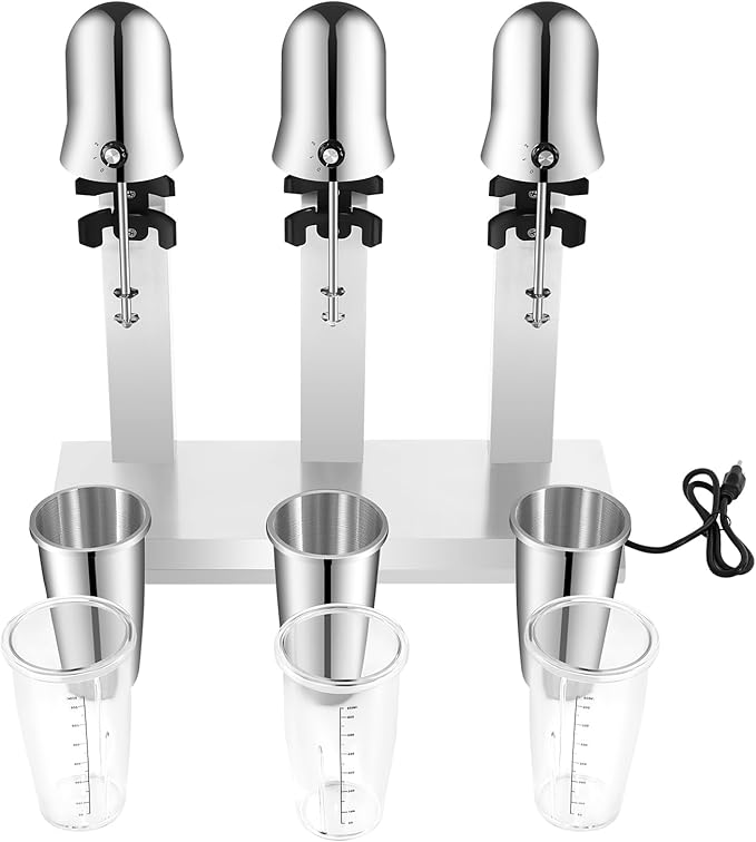 Electric Milkshake Maker Machine, 540W 2-Speed Triple Head Milk Shake Mixer Machine with 22oz Stainless Steel Mixing Cup, Commercial Milkshake Blender & Drink Mixer for Home or Business