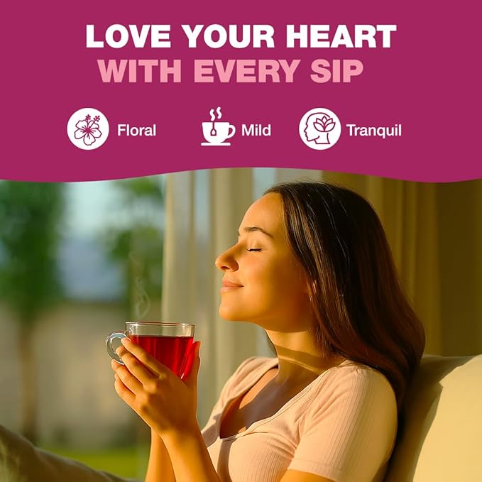 HANDPICK, Organic Hibiscus Tea Bags (100 Tea Bags) | Caffeine-Free, 100% Natural Pure Indian Hibiscus Flowers | Ayurvedic Benefits in every sip