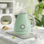 Load image into Gallery viewer, Electric Tea Kettle, 1500W /1.7 Liter Hot Water Boiler Heater Pot, Retro Electric Kettle with Thermometer, Auto Shut-Off &amp; Boil-Dry Protection, BPA Free,Stainless Steel Teapot