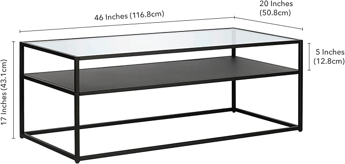 Ada 46'' Wide Rectangular Coffee Table in Blackened Bronze