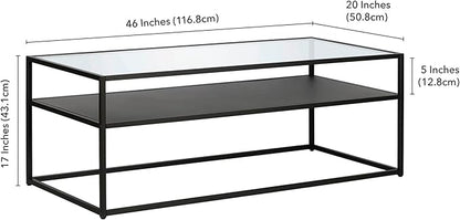 Ada 46'' Wide Rectangular Coffee Table in Blackened Bronze