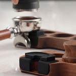 Load image into Gallery viewer, Wooden Espresso Tamping Station, Portafilter Tamping Stand Espresso Coffee Organizer Box Fit for Storage 51, 53, 58MM Espresso Tamper Mat Portafilter Holder, (Accessories not included)