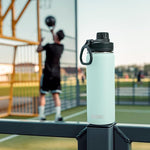 Load image into Gallery viewer, koodee Kids Water Bottle-16 oz Stainless Steel Vacuum Insulated Water Bottle for Back to School Wide Mouth Flask with Leakproof Spout Lid (Cosmic Orange)