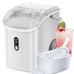 Load image into Gallery viewer, Antarctic Star Countertop Ice Maker with Soft Chewable Pellet Ice, 34lbs/24Hrs, One-Click Operation, Self-Cleaning Portable Peddle Ice Machine with Ice Scoop for Kitchen,Office,Bar,RV (White)