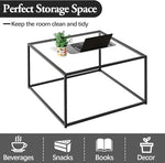 Load image into Gallery viewer, Black Glass Coffee Table for Living Room,Square Coffee Tables for Small Spaces,Simple Tea Cocktail Modern Center Tables, Living Room Tables,Easy Assembly,26 * 26in（Black &amp; Clear Glass）