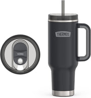 THERMOS Stainless Steel Cup Holder Mug - 40 Ounce, Granite - Insulated Tumbler with Lid and Straw, Plus Leak-Resistant Slide Lock