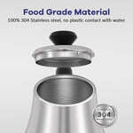 Load image into Gallery viewer, Mecity Electric Gooseneck Kettle With LCD Display Automatic Shut Off Retro Coffee Kettle Temperature Control Hot Water Boiler to Pour Over Tea, 1200 Watt Quick Heating Tea Pot, 0.8L, Stainless Steel