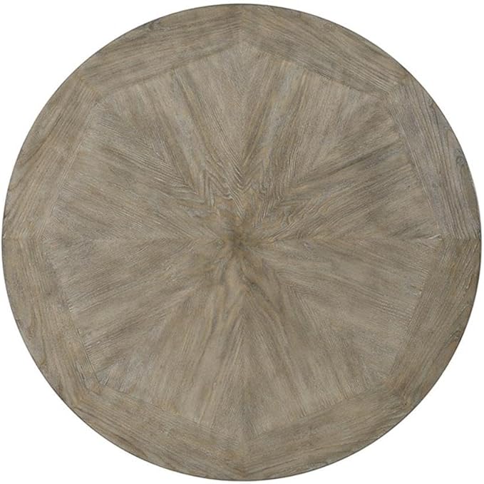 Pemberly Row Transitional Metal and Wood Round Coffee Table in Pewter
