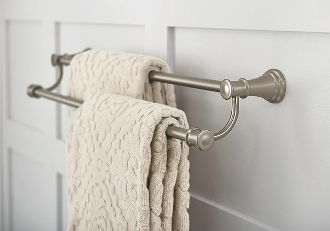 Moen YB6422BN Belfield 24-Inch Bathroom Double Towel Bar, Brushed Nickel