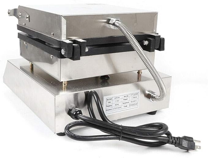 Commercial Belgian Waffle Iron, 4 Grids 1750W Stainless Steel Nonstick Double Side Waffle Maker Machine Electric Round Waffle Baker for Bakery, Restaurant, Snack Bar, Home