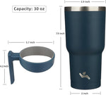 Load image into Gallery viewer, 30 oz Tumbler with Handle and 2 Straw 2 Lid, Insulated Water Bottle Stainless Steel Vacuum Cup Reusable Travel Mug, Navy Blue