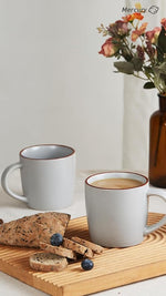 Load image into Gallery viewer, famiware Mercury Coffee Mugs 13 oz, Coffee Mugs Set of 4 with Handle, Cups for Latte, Hot Tea, Cappuccino, Mocha, Cocoa, Light Grey