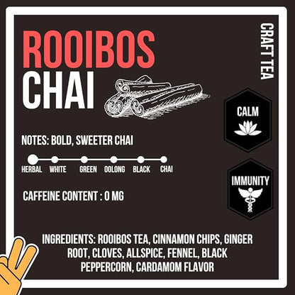 Revival Tea Company Rooibos Chai Tea - Rooibos Red Tea Blend with Fresh Spiced Chai Flavor - Caffeine Free - Loose Leaf 8 Ounces