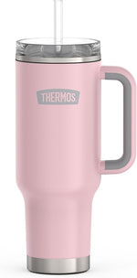 Load image into Gallery viewer, THERMOS Stainless Steel Cup Holder Mug - 40 Ounce, Sunset Pink - Insulated Tumbler with Lid and Straw, Plus Leak-Resistant Slide Lock