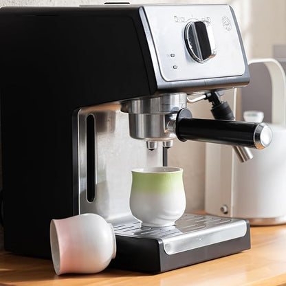 4-Oz Ceramic Espresso Cups Set - Multi-Color, Handle-Free Design for Home & Cafe | Dishwasher-Safe Stoneware Cups (Gradient Pink, 4)