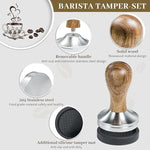 Load image into Gallery viewer, 58mm Coffee Tamper Espresso Press with Tamper Mat Tamper with 304 Stainless Steel Base Wooden Handle Barista Espresso Machines Accessory (58mm)