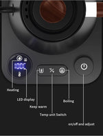 Load image into Gallery viewer, Smart Digital Electric Kettle with Variable Temperature Control, Stainless Steel Inner, 1200W Quick Heating Gooseneck Electric Kettles, Stylish Matte Finish for Coffee &amp; Hot Beverages, 0.9L (Black)