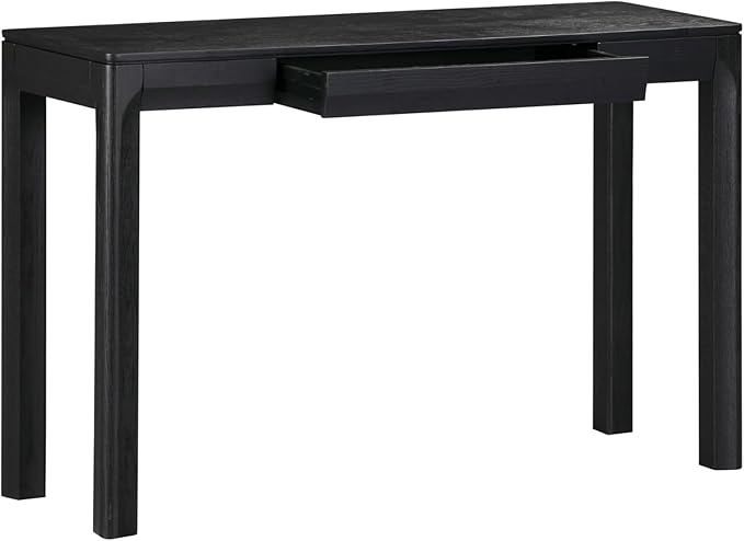 NTC Flow Modern Wooden Rectangle Console Table with Hidden Drawer – Waterproof & Heat Resistant, Burnt Black