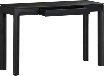 NTC Flow Modern Wooden Rectangle Console Table with Hidden Drawer – Waterproof & Heat Resistant, Burnt Black