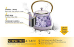 Load image into Gallery viewer, Tea Kettle, TOPTIER Japanese Cast Iron Teapot with Stainless Steel Infuser, Cast Iron Tea Kettle Stovetop Safe, Leaf Design Teapot Coated with Enameled Interior for 40 Ounce (1200 ml), Purple