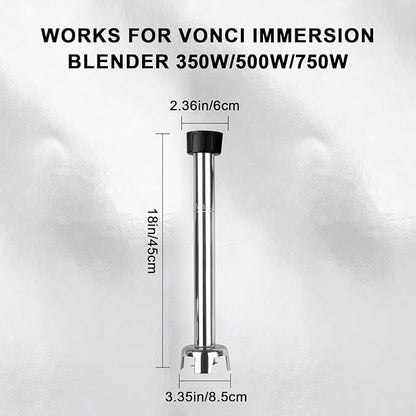 VONCI 18inch Commercial Immersion Blender Detachable Shaft, 350W, 500W & 750W Compatible, Stainless Steel Removable Shaft.