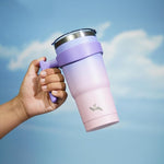 Load image into Gallery viewer, 20 oz Tumbler with Handle and 2 Straw 2 Lid, Insulated Water Bottle Stainless Steel Vacuum Cup Reusable Travel Mug,Pastel Sunset