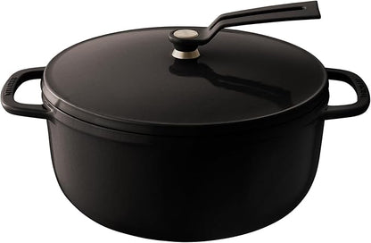 Vermicular Oven Pot 2.0 | Lightweight Enameled Cast Iron Pot | 22cm (3.7 Qt) | Non-Toxic | Induction-compatible | Dutch Oven | Made in Japan | Hazelnut Brown